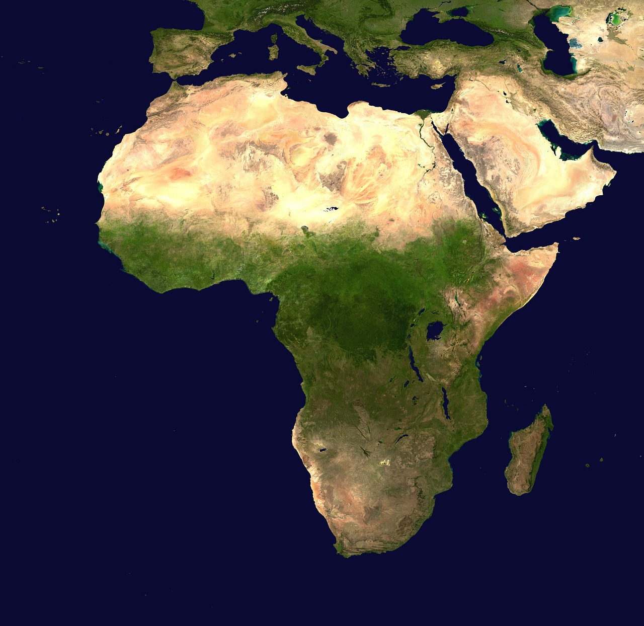 Africa Map showing coverage with country names